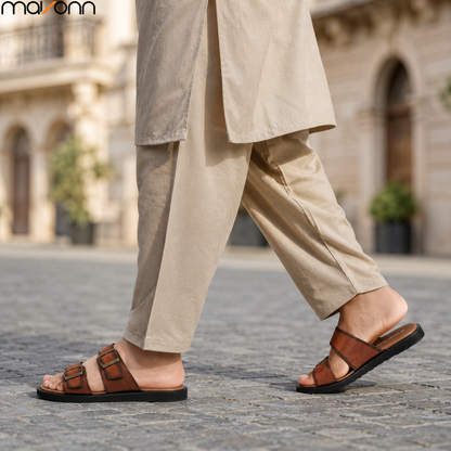 👞 Mavonn Heritage Buckle Slide – OG Leather