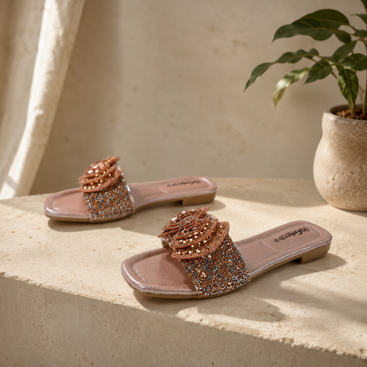 👡 Mavonn Crystal Rosé Slide