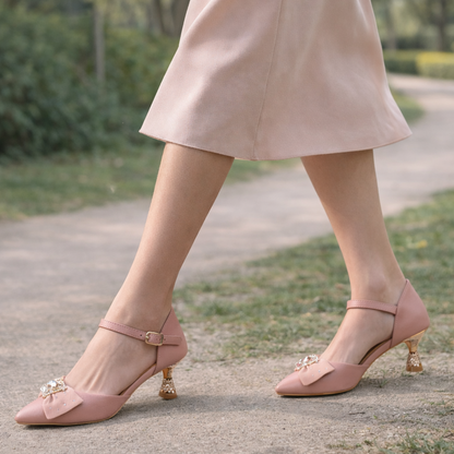 Mavonn Blush Bow Heel 🌸