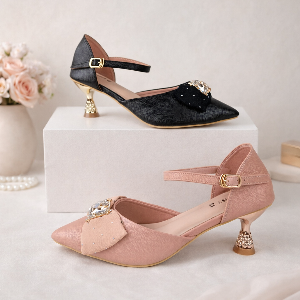 Mavonn Blush Bow Heel 🌸
