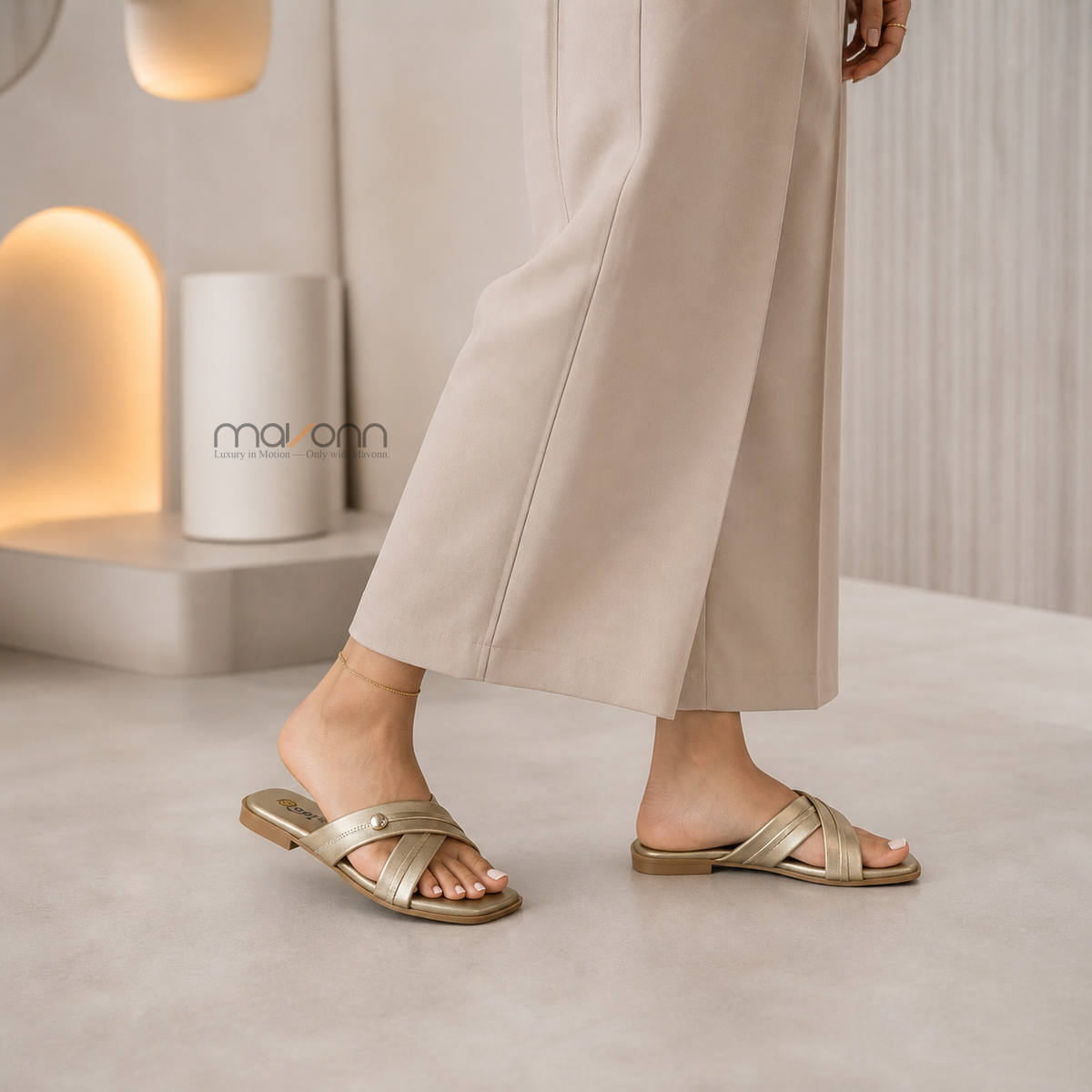 👡 Mavonn Cross Pearl Flats