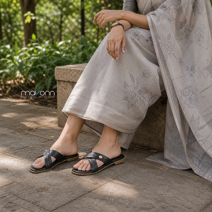 👡 Mavonn Cross Pearl Flats
