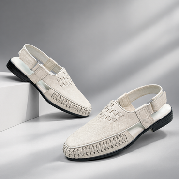 👞 Mavonn Heritage Crafted Belt Shoe — White Edition