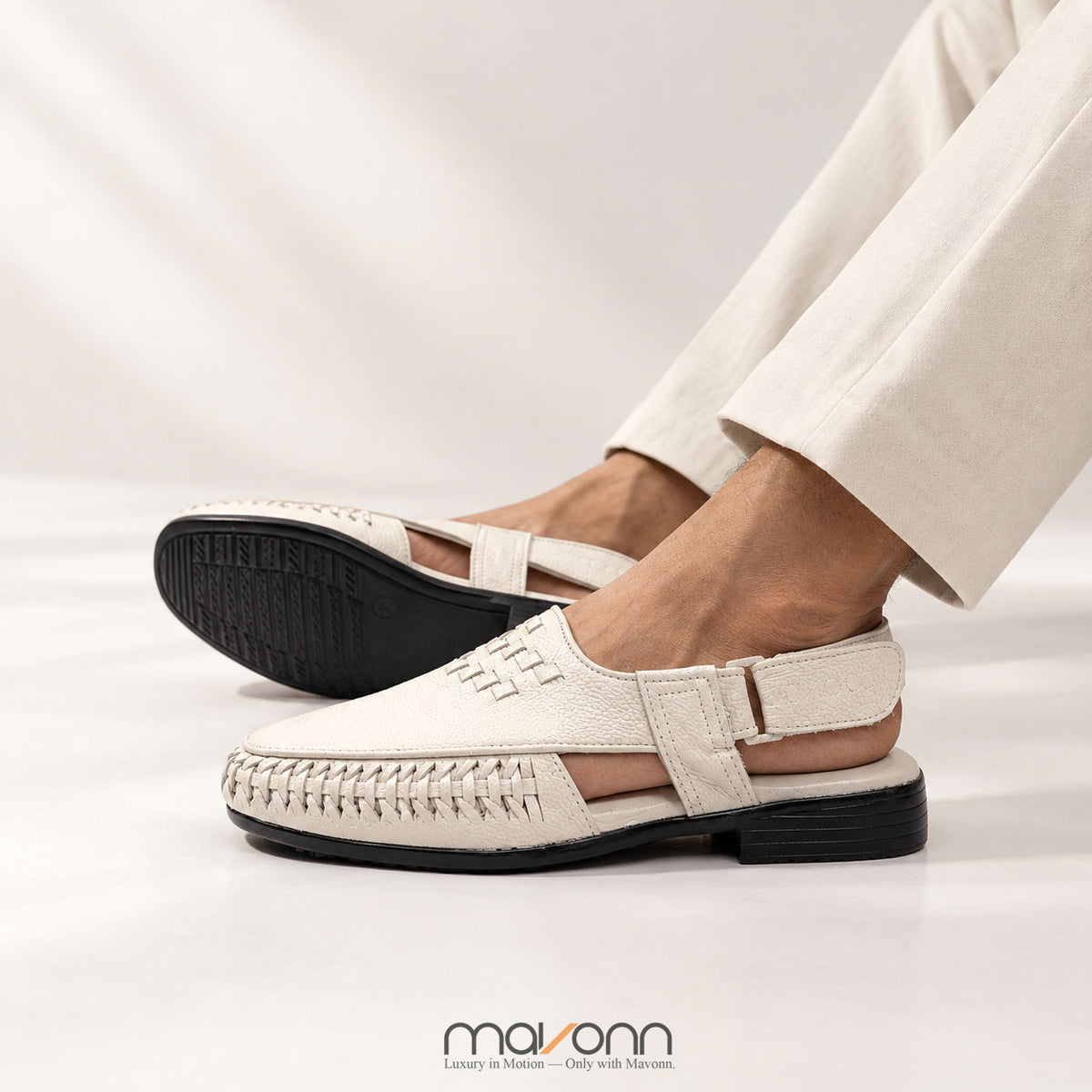 👞 Mavonn Heritage Crafted Belt Shoe — White Edition