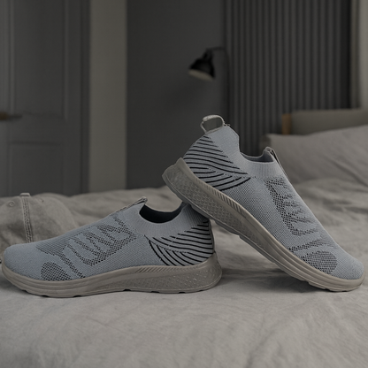 MeshKnit Runner Sneaker — Grey and Blue Edition