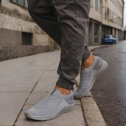 MeshKnit Runner Sneaker — Grey and Blue Edition