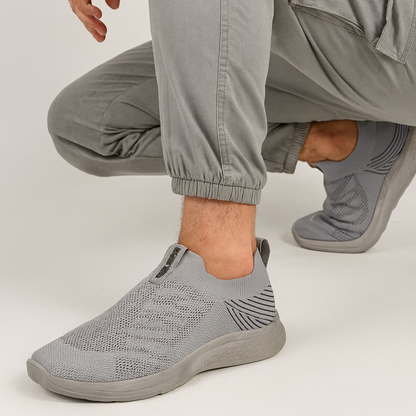 MeshKnit Runner Sneaker — Grey and Blue Edition