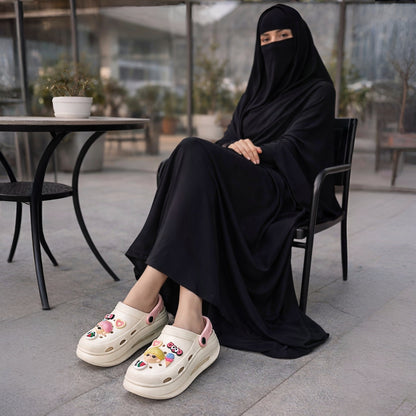 Women Doll Charm Crocs- Off white | Beige Edition