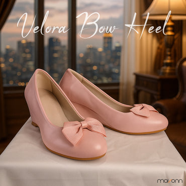 Women Bow Wedge Heels
