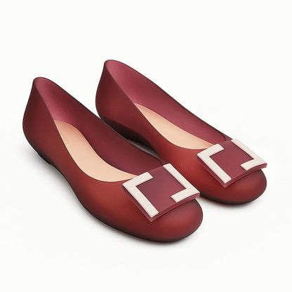 Women Semi-Transparent Buckle Flats