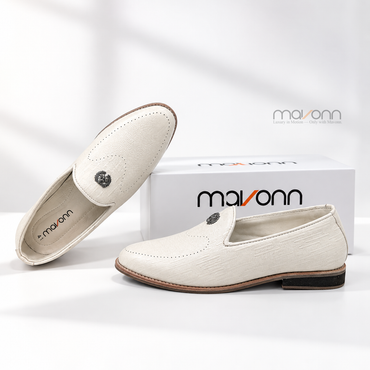 👞 Mavonn Elite Crest Loafer — White Edition